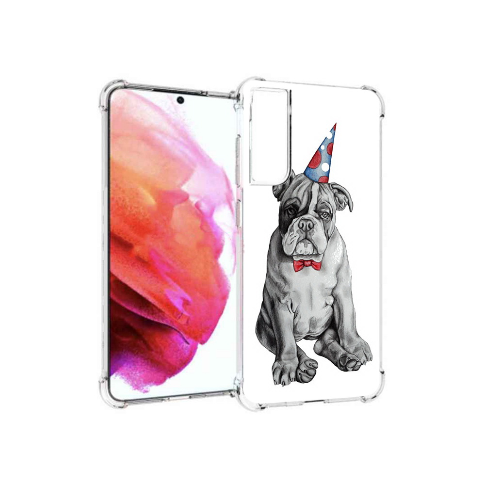 

Чехол MyPads Tocco для Samsung Galaxy S21 FE праздничный щенок, Прозрачный, Tocco