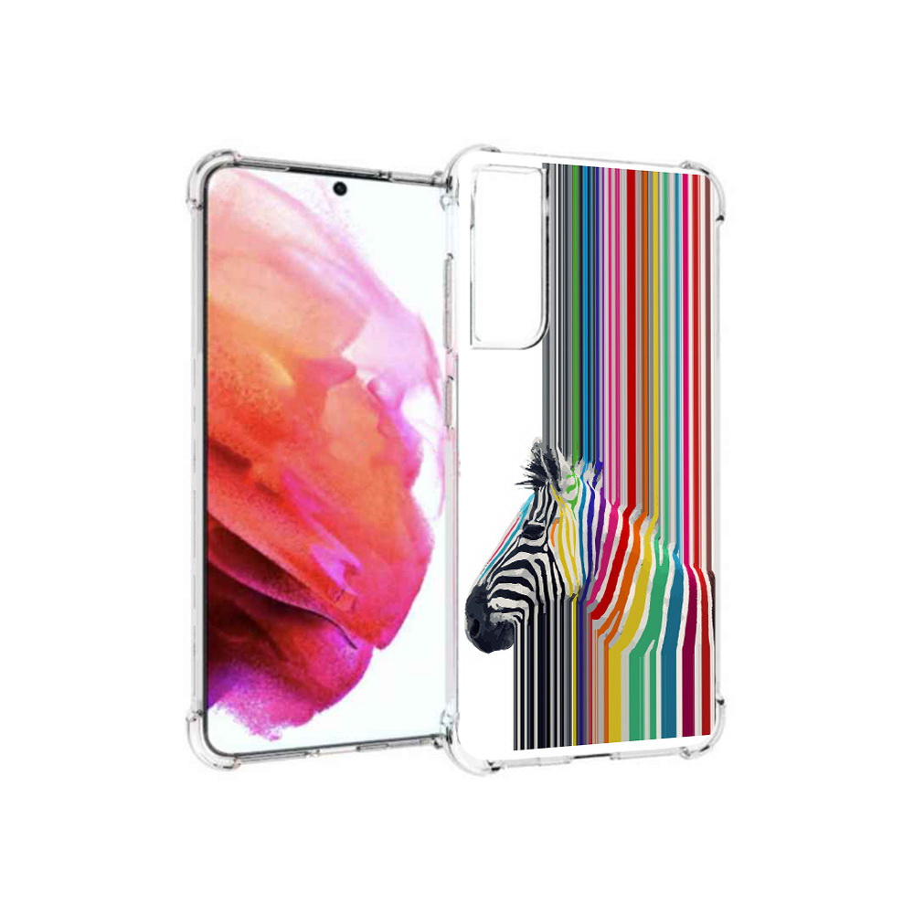 

Чехол MyPads Tocco для Samsung Galaxy S21 FE радужная зебра, Прозрачный, Tocco