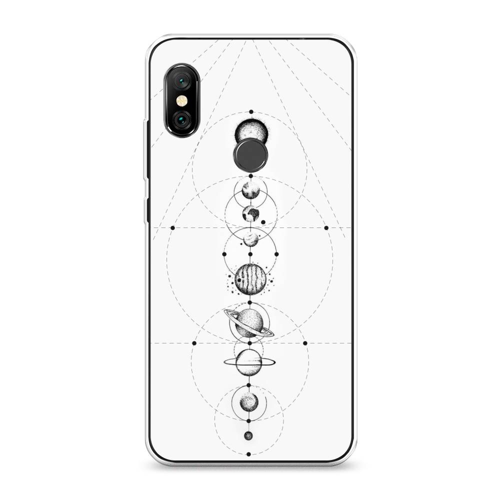 

Чехол на Xiaomi Redmi Note 6 Pro "Парад планет", Серый, 34650-2