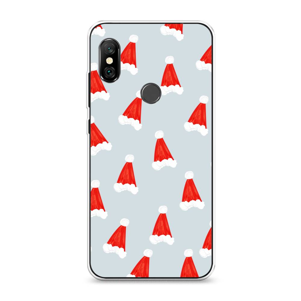 

Чехол на Xiaomi Redmi Note 6 Pro "Новогодние шапочки", Белый;красный;серый, 34650-5