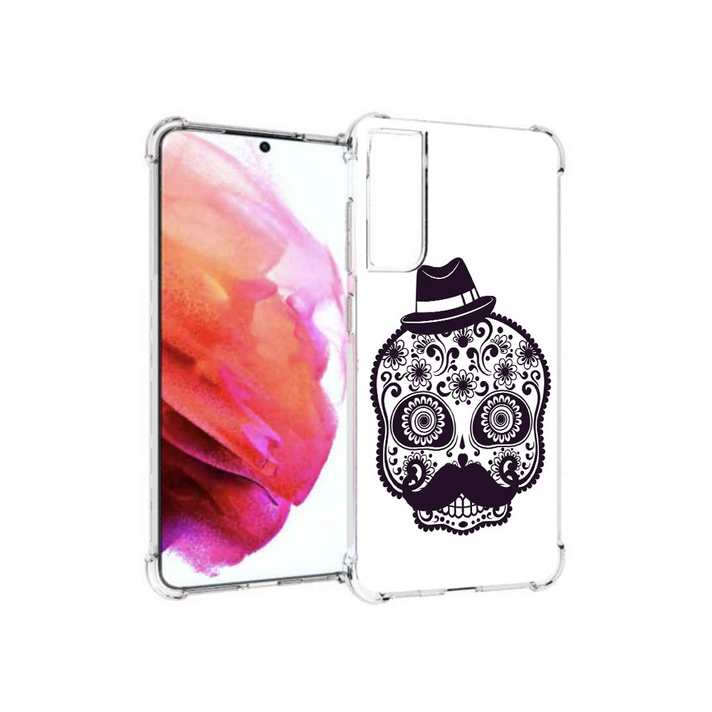 

Чехол MyPads Tocco для Samsung Galaxy S21 FE разрисованный скелет, Прозрачный, Tocco