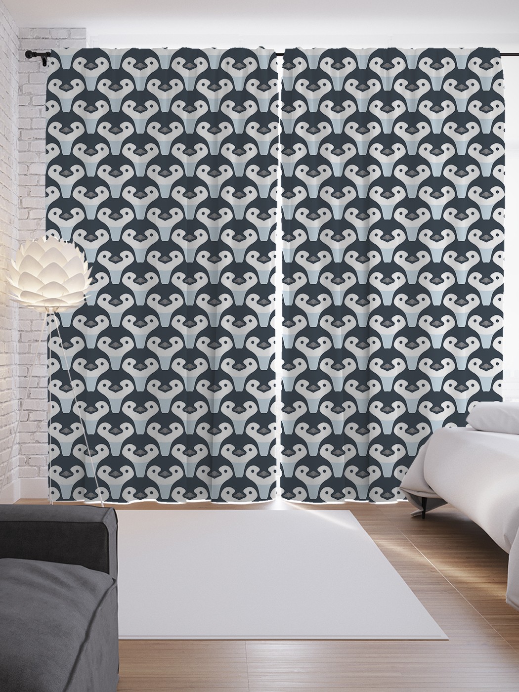 

Шторы с фотопечатью JoyArty "Пингвинчата" из сатена, 290х265 см, Пингвинчата