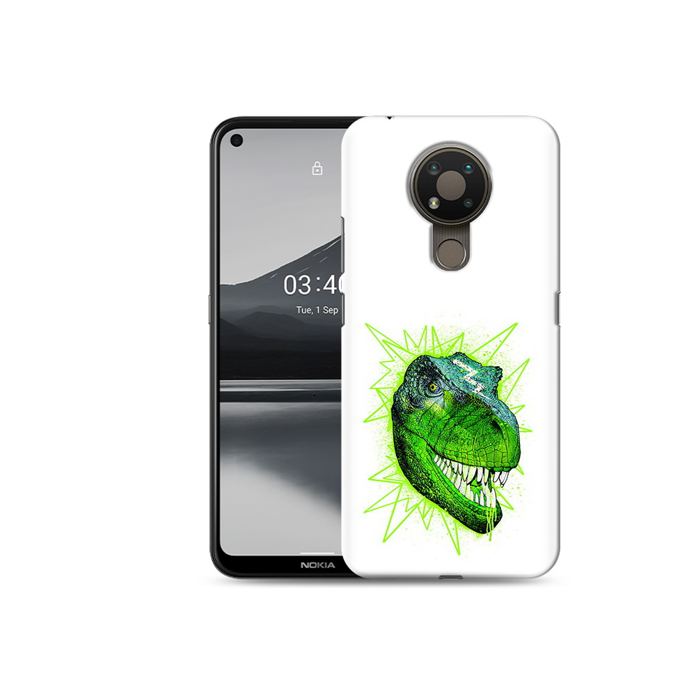

Чехол MyPads Tocco для Nokia 3.4 зеленый динозавр, Прозрачный, Tocco