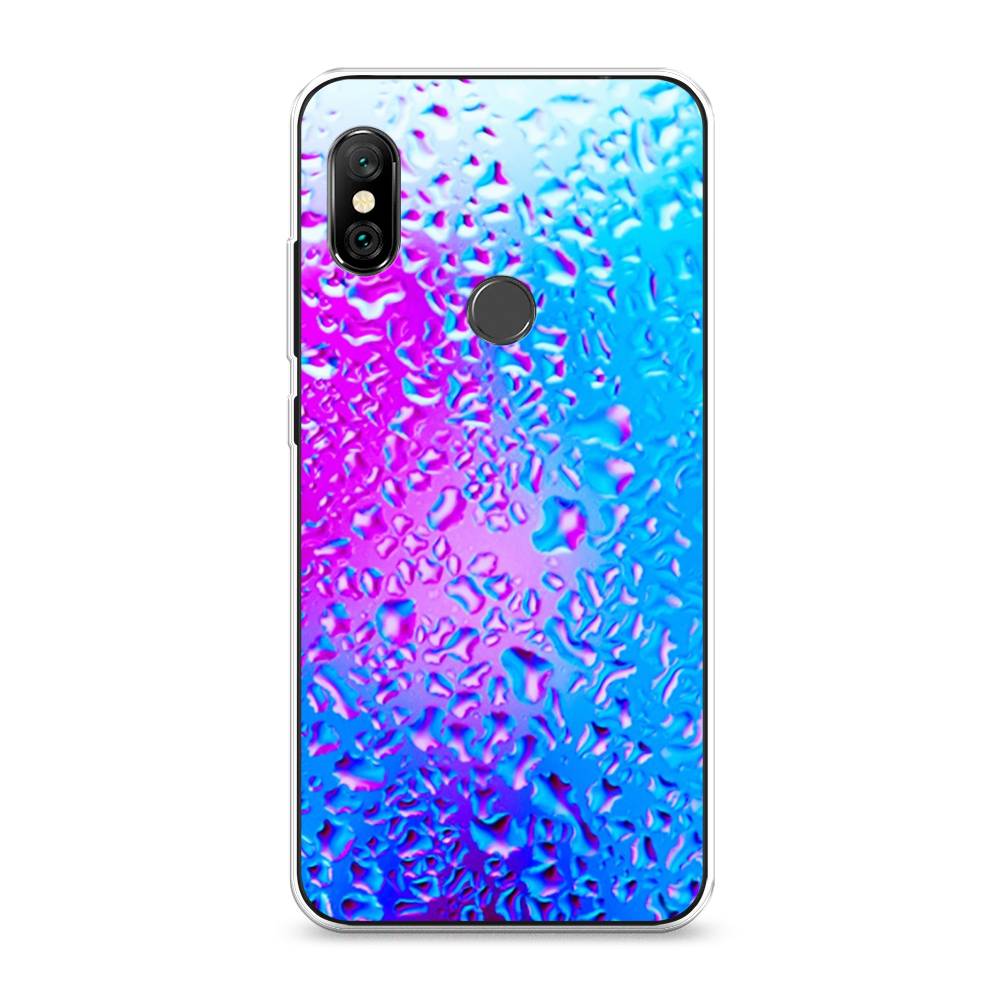 

Чехол на Xiaomi Redmi Note 6 Pro "Капли на стекле", Голубой;розовый, 34650-3
