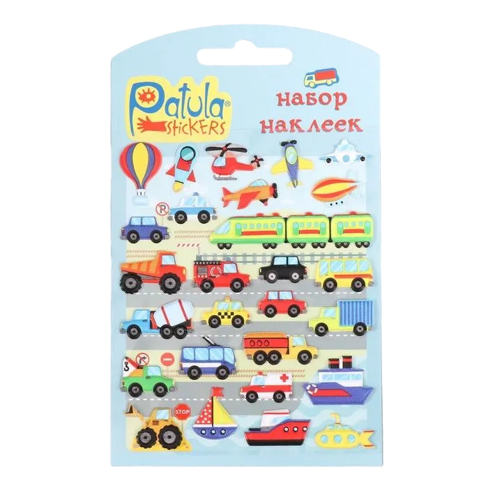Мягкие наклейки Транспорт, 9,5х15 см, MP032
