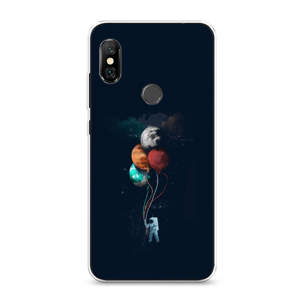

Чехол на Xiaomi Redmi Note 6 Pro "Космонавт с шариками", Разноцветный, 34650-4