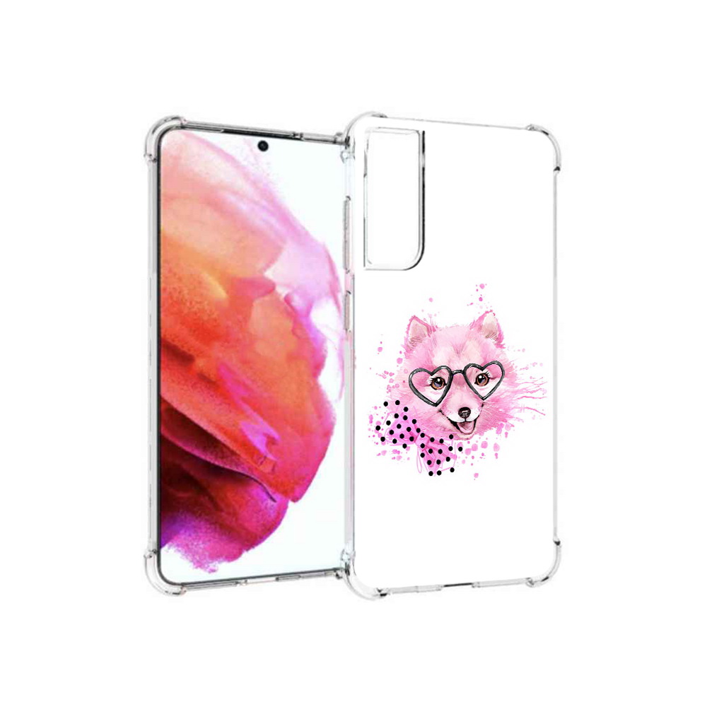 

Чехол MyPads Tocco для Samsung Galaxy S21 FE розовый волченок, Прозрачный, Tocco