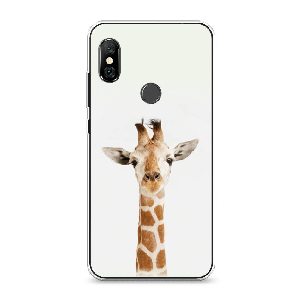 

Чехол на Xiaomi Redmi Note 6 Pro "Любопытный жираф", Бежевый;коричневый, 34650-1