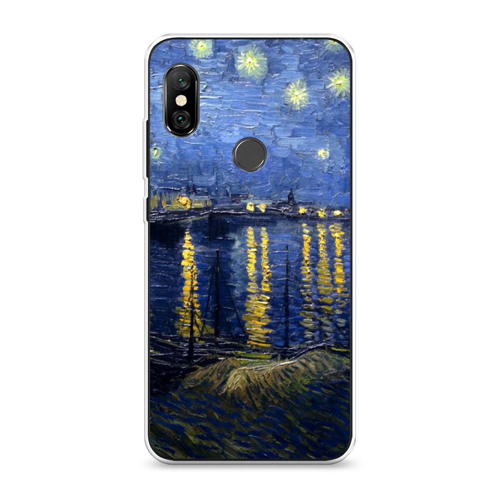 

Чехол на Xiaomi Redmi Note 6 Pro "Звездная ночь над Роной", Синий;желтый, 34650-4