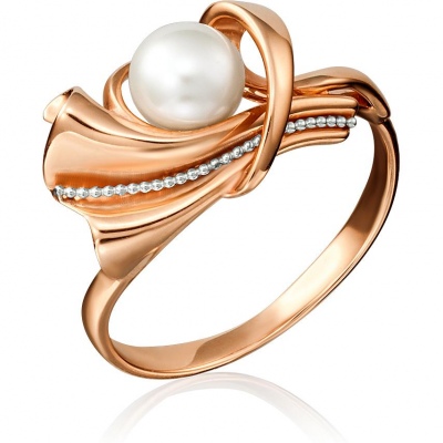 

Кольцо из золота р. 17,5 PLATINA jewelry 01-5202-00-301-1110-31, жемчуг культивированный, 01-5202-00-301-1110-31