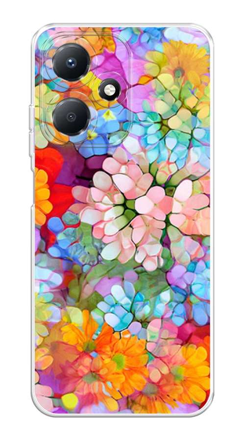 

Чехол на Infinix Hot 30 Play "Цветы витраж", Оранжевый;розовый;голубой, 3104250-3