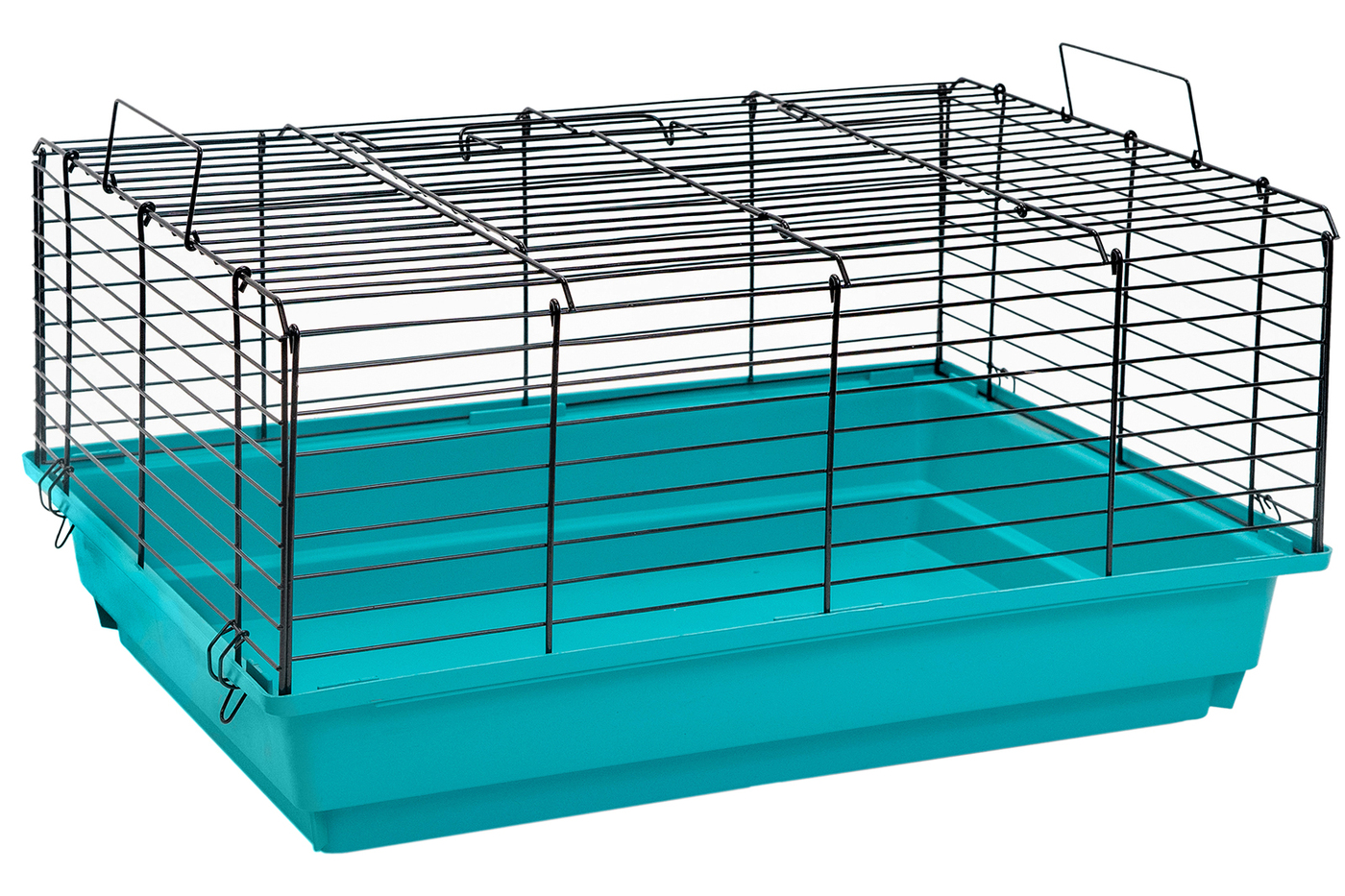 

Клетка для кроликов PetTails, шаг прута 18мм, 58см*40см*30см, бирюзовый, черный, Голубой, 4160
