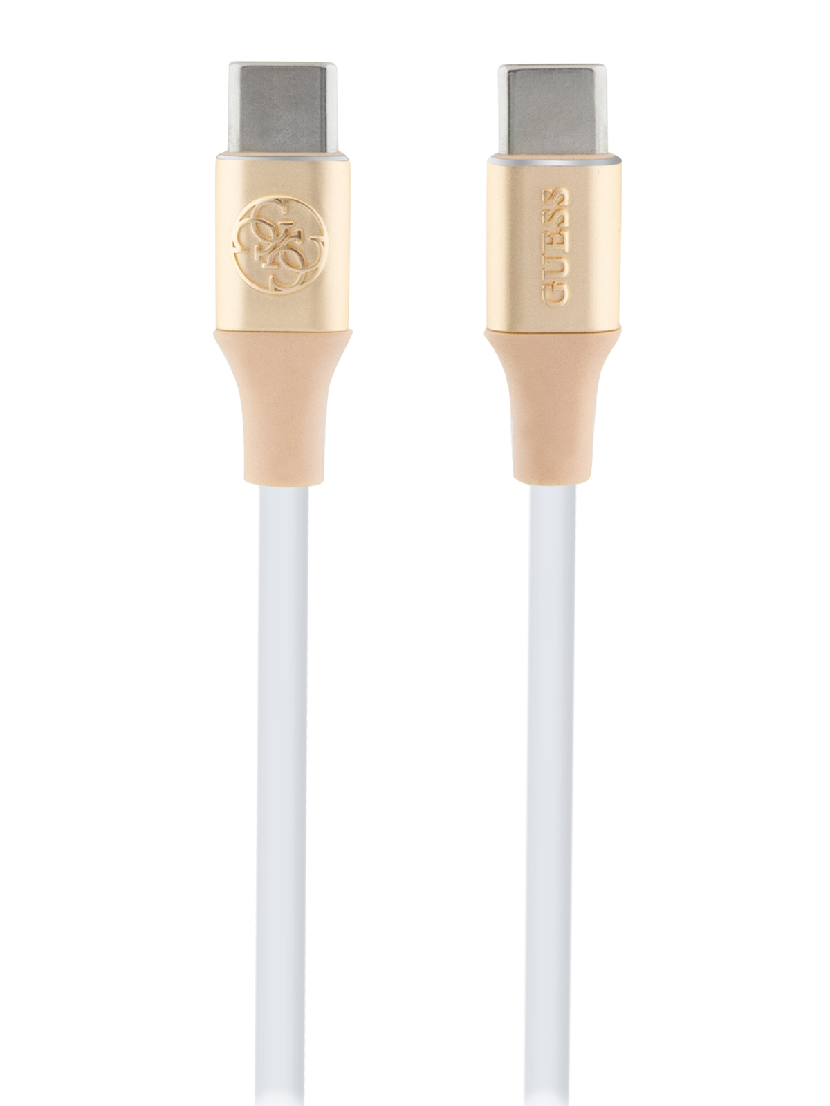 Кабель Guess Silicone with Aluminium USB-C to USB-C 1.5m Light Gold