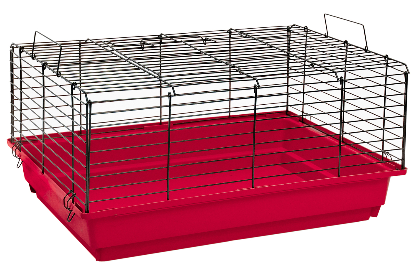 фото Клетка для кроликов pettails, шаг прута 18мм, 58см*40см*30см, рубиновый, черный