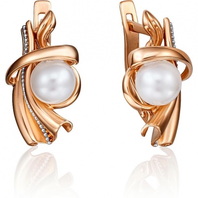 

Серьги из красного золота PLATINA jewelry 02-4233-00-301-1110-31, жемчуг культивированный, 02-4233-00-301-1110-31