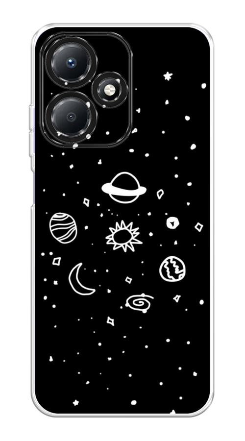 

Чехол для Infinix Hot 30 Play "Дудл солнечной системы", Бежевый;серый, 3104250-2