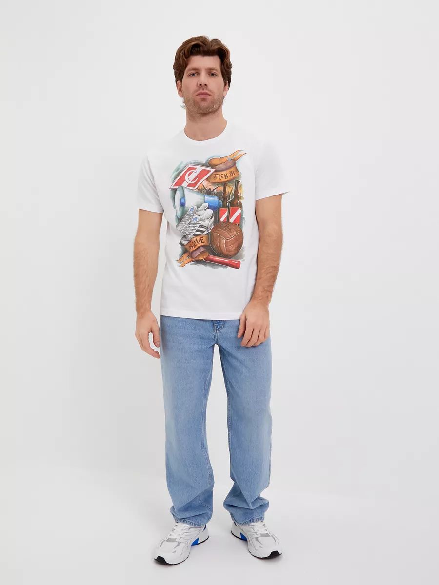

Футболка мужская Спартак FCSM Style белая 2XL, Белый, FCSM Style