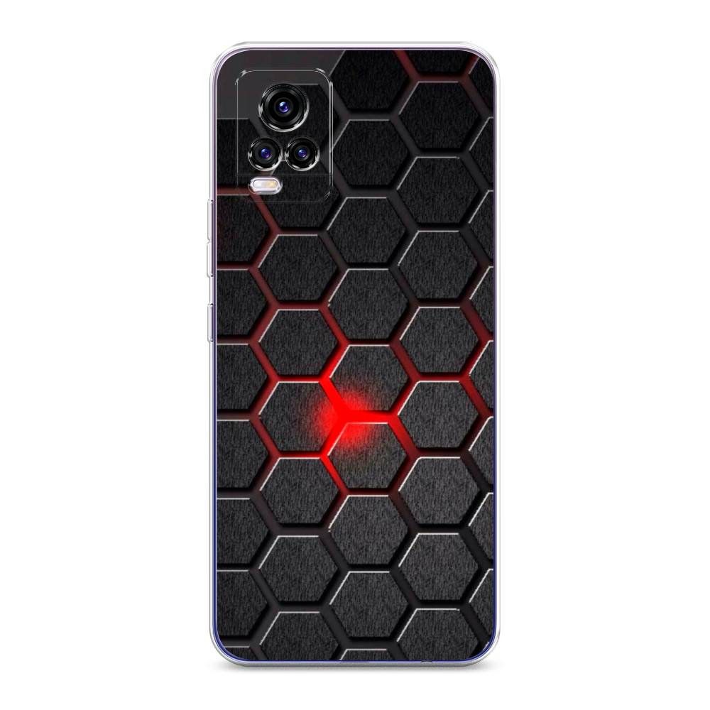 

Чехол для Vivo V20 "Соты красные", Красный;черный;серый, 263350-3