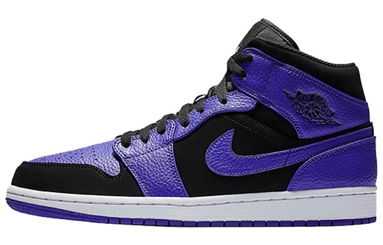 

Кеды унисекс Jordan Air Jordan 1 Mid Black Dark Concord синие 40.5 EU, Синий, Air Jordan 1 Mid Black Dark Concord