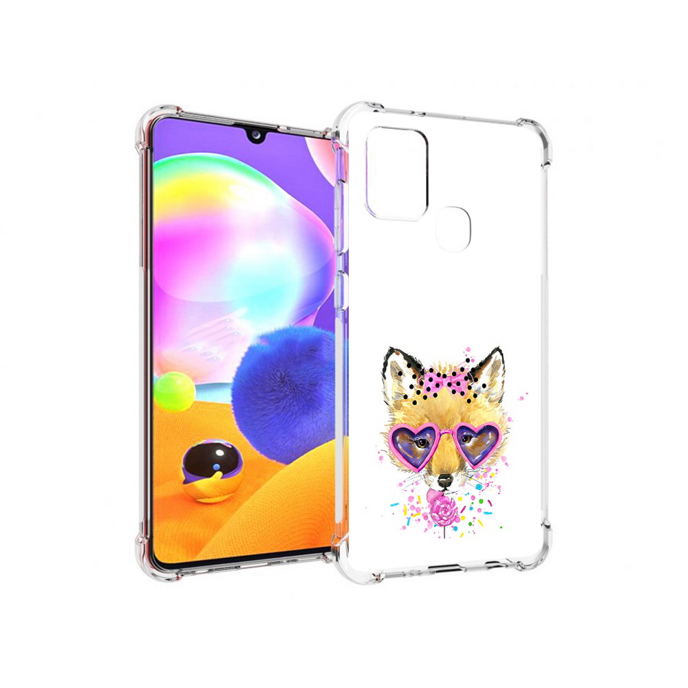 

Чехол MyPads Tocco для Samsung Galaxy A21s лисенок с бантиком (PT149116.528.441), Прозрачный, Tocco