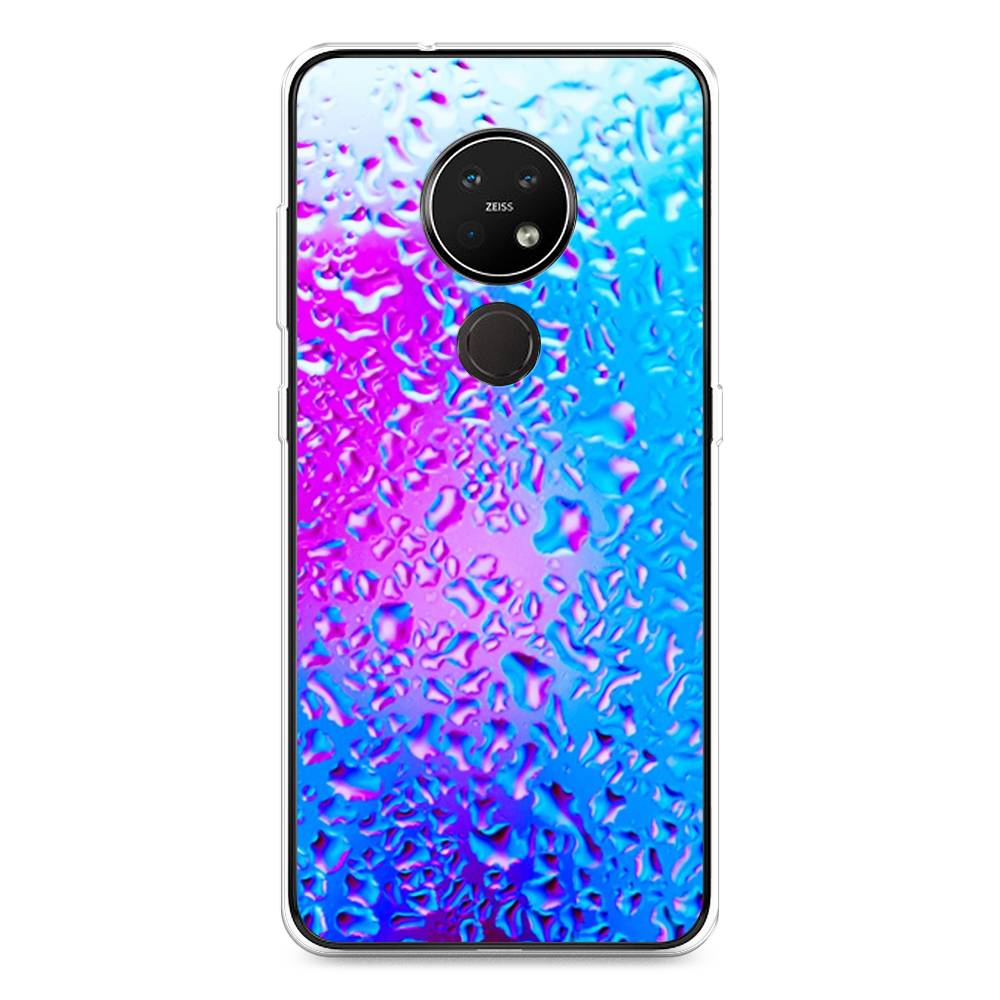 

Чехол на Nokia 7.2 "Капли на стекле", Голубой;розовый, 123150-3
