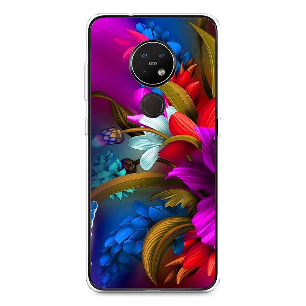 

Чехол на Nokia 7.2 "Фантастические цветы", Фиолетовый;красный;синий, 123150-2