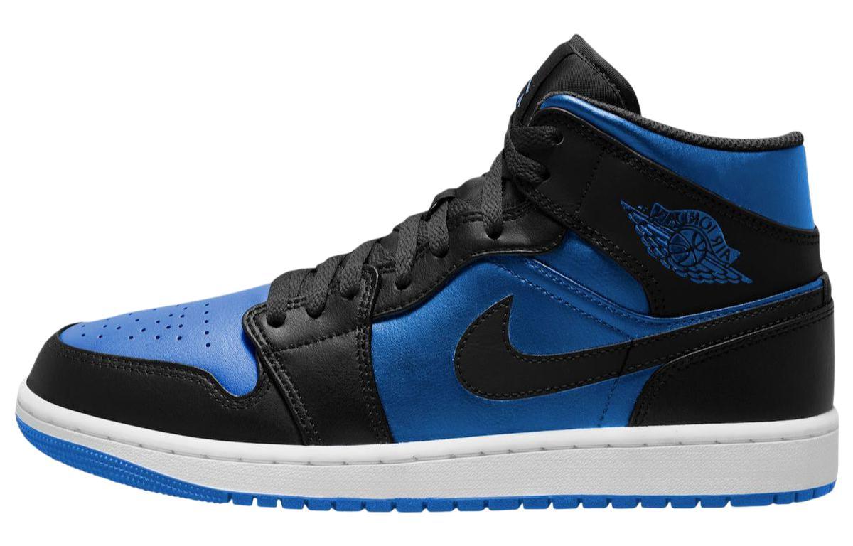 

Кеды унисекс Jordan Air Jordan 1 Mid Black Royal синие 40 EU, Синий, Air Jordan 1 Mid Black Royal