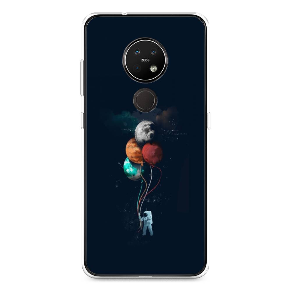 

Чехол на Nokia 7.2 "Космонавт с шариками", Разноцветный, 123150-4