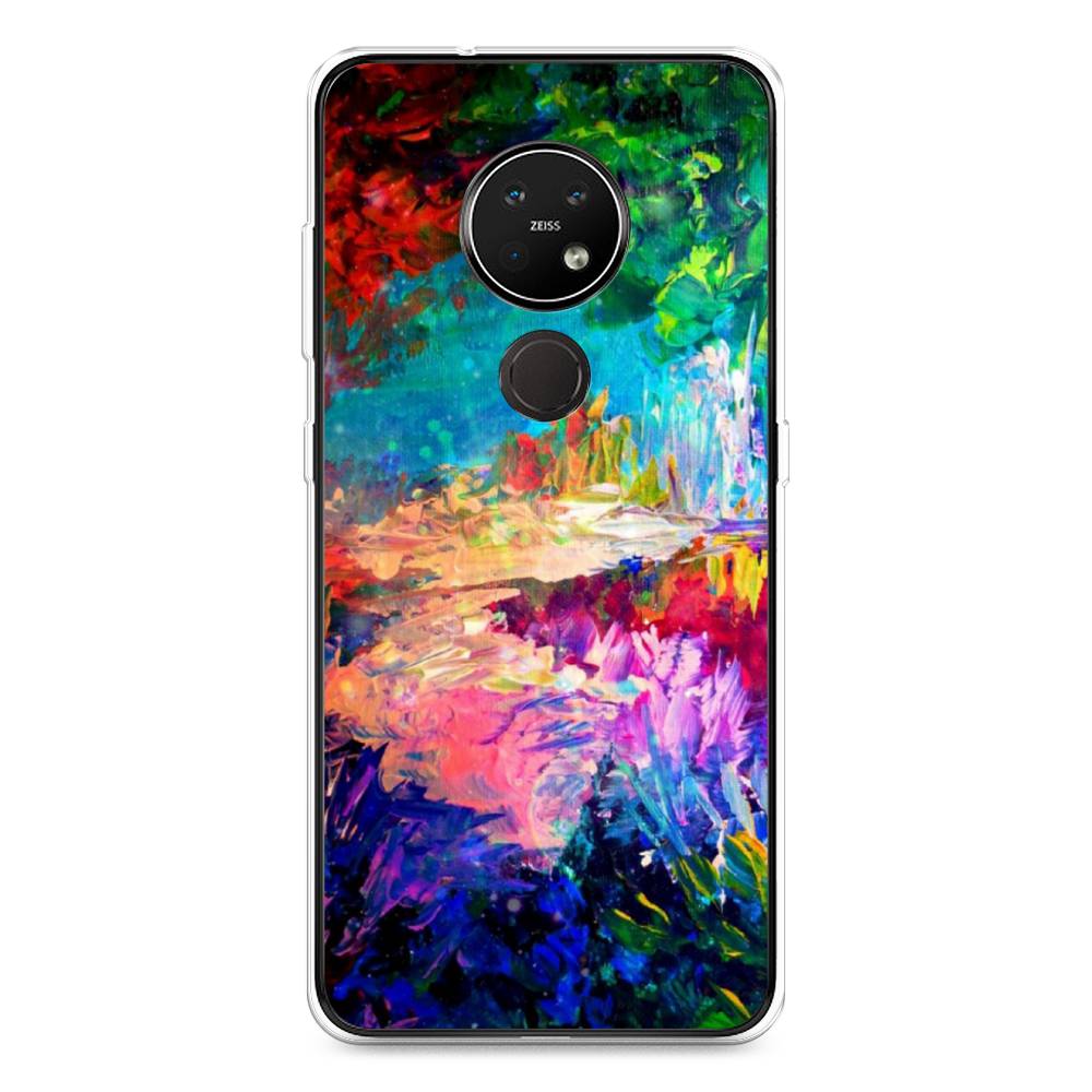

Чехол на Nokia 7.2 "Лес-гуашь", Синий;розовый;зеленый, 123150-4