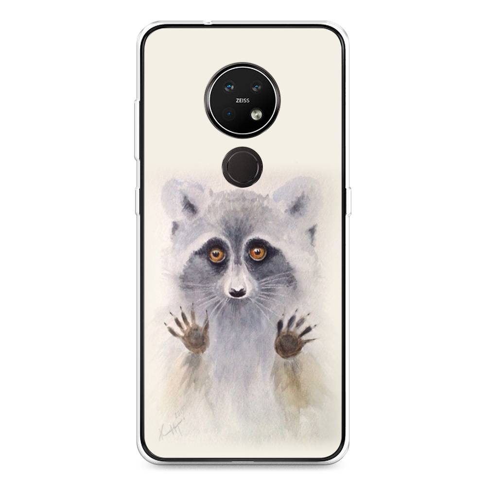 

Чехол на Nokia 7.2 "Енот за стеклом", Бежевый;серый, 123150-4