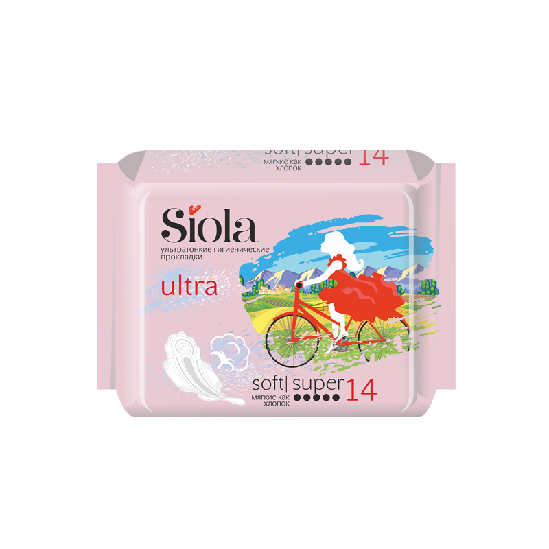 Гигиенические прокладки Siola Ultra Soft Super 5 капель 14 шт