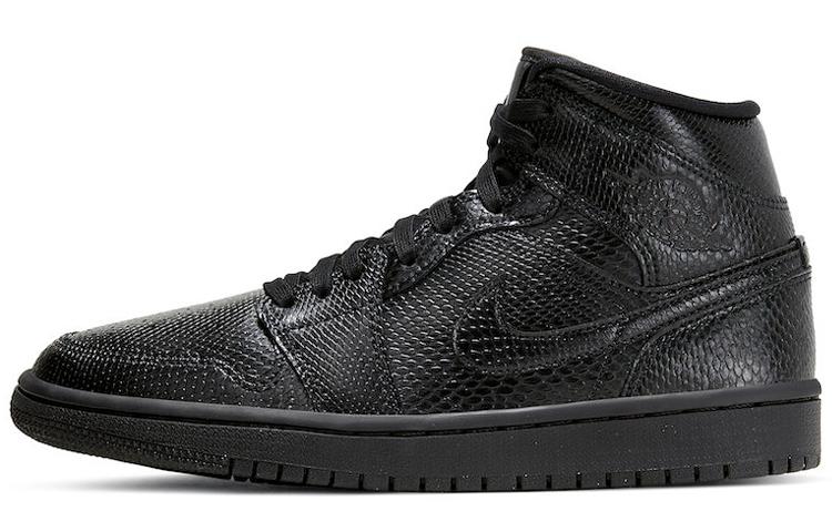 

Кеды унисекс Jordan Air Jordan 1 Mid Black Snakeskin черные 44.5 EU, Черный, Air Jordan 1 Mid Black Snakeskin