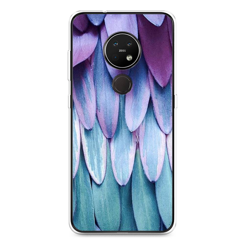 

Чехол на Nokia 7.2 "Синее перо", Фиолетовый;голубой, 123150-3