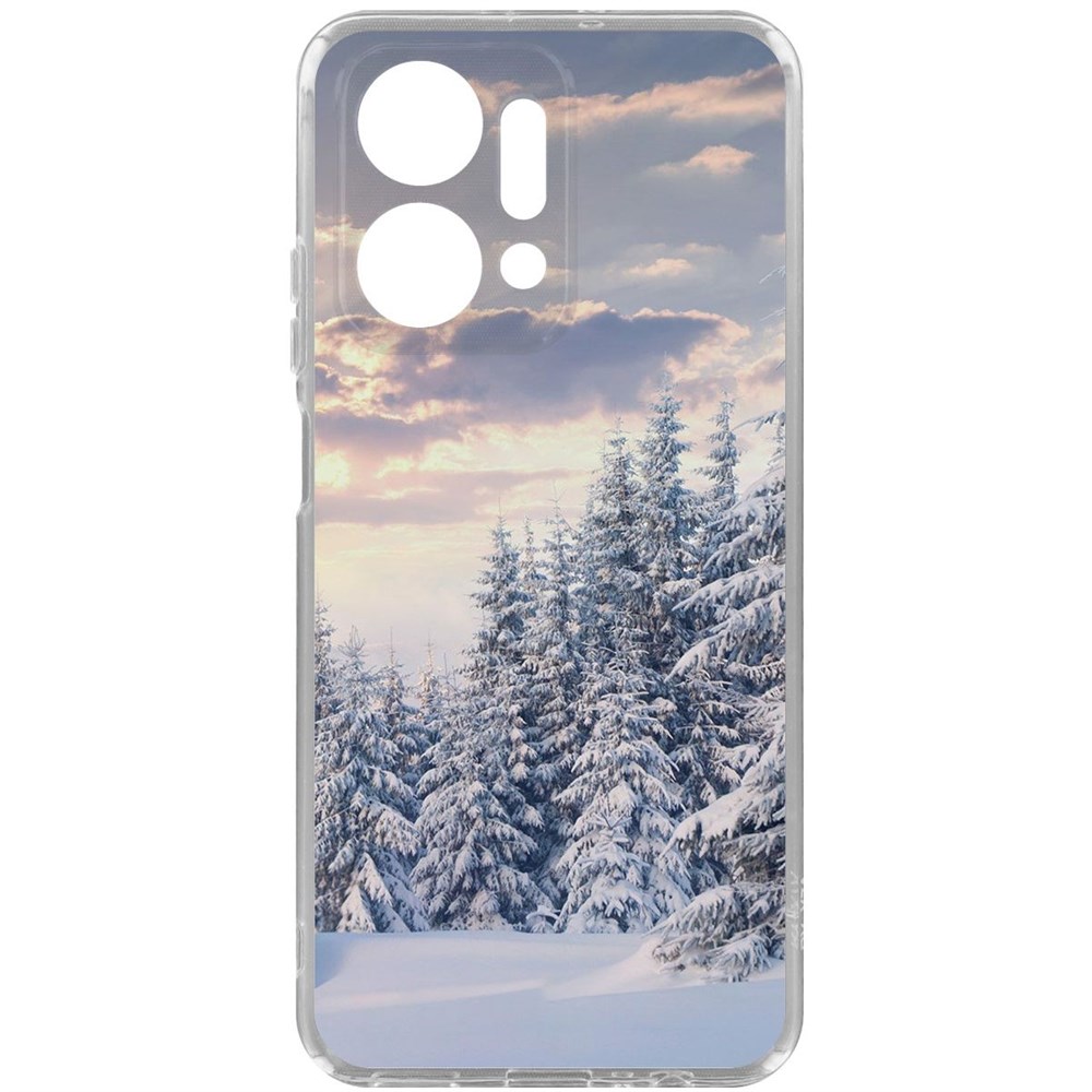 

Чехол-накладка Krutoff Clear Case Снежный пейзаж для Honor X7a, Прозрачный
