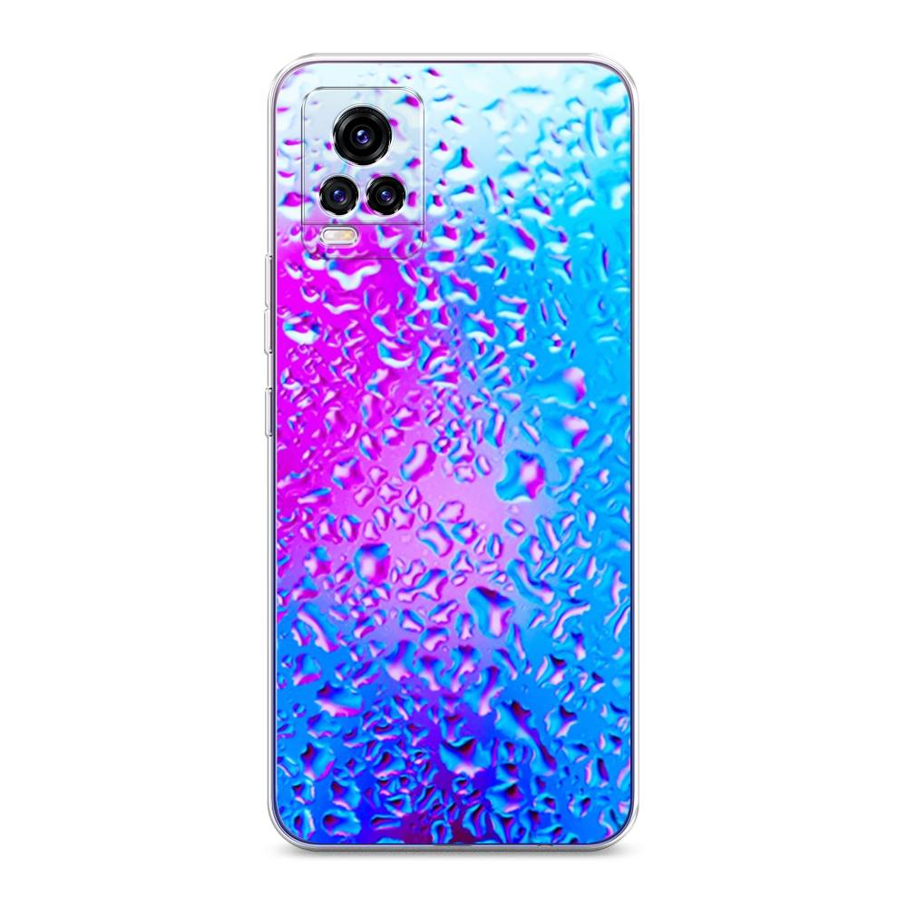 

Чехол для Vivo V20 "Капли на стекле", Голубой;розовый, 263350-3