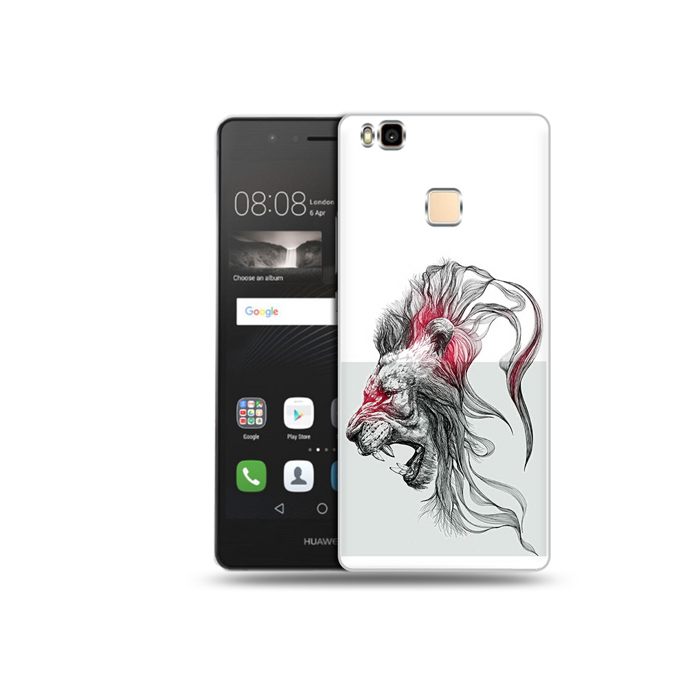 

Чехол MyPads Tocco для Huawei P9 Lite разъяренный лев (PT74547.57.576), Прозрачный, Tocco