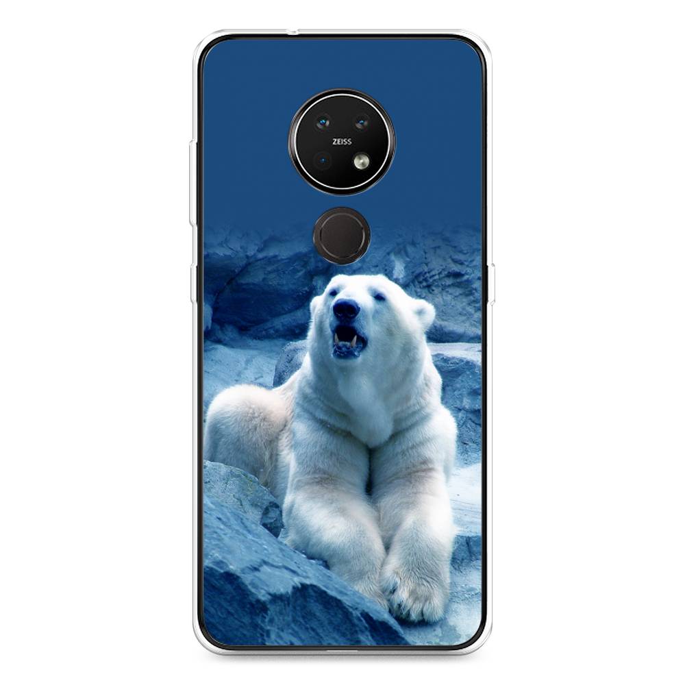 

Чехол на Nokia 7.2 "Белый медведь", Голубой;белый, 123150-1