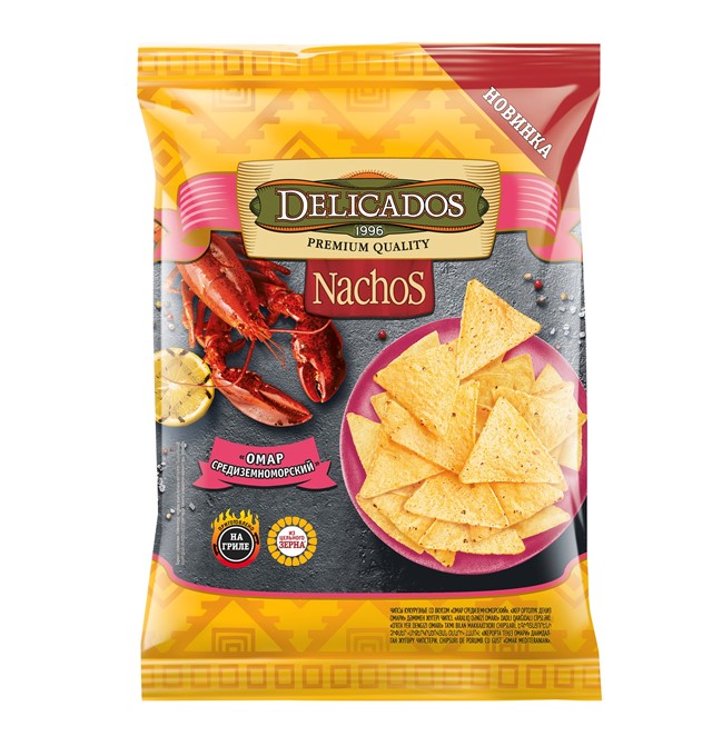 фото Чипсы кукурузные delicados nachos омар средиземноморский 100 г