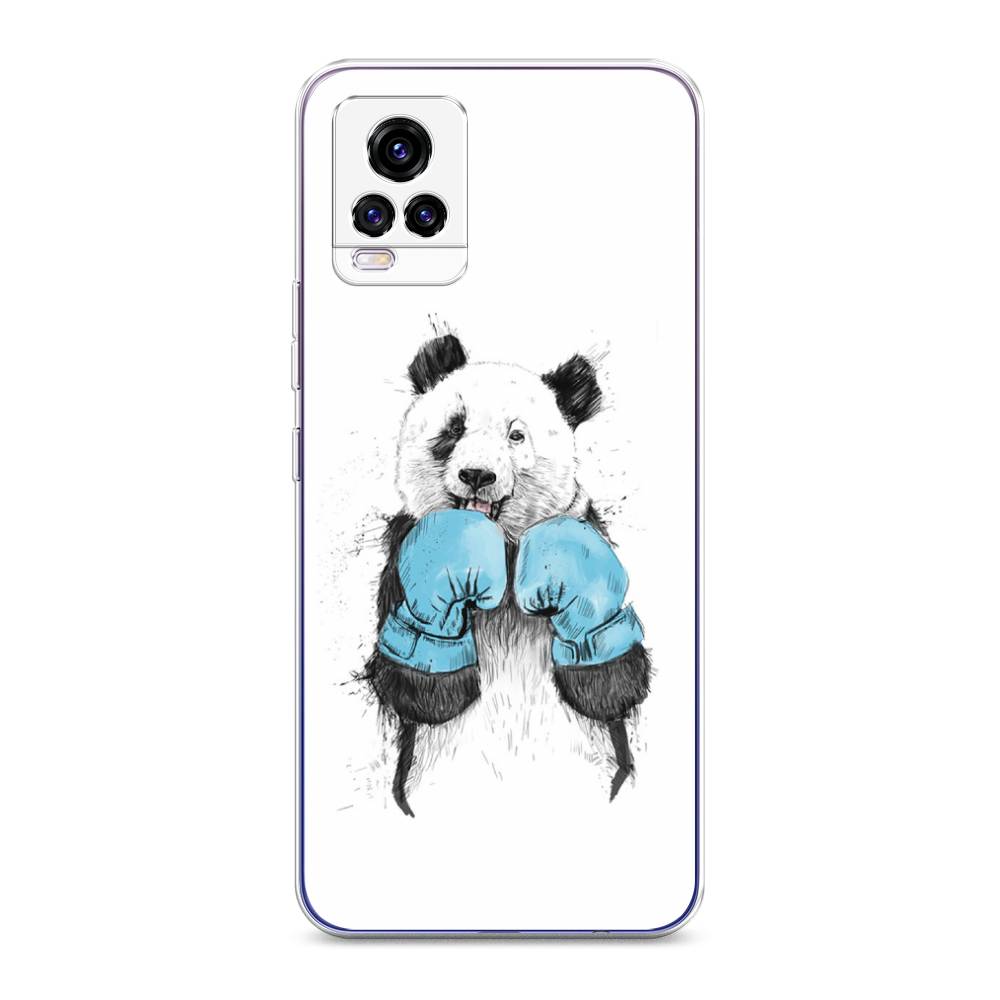 

Чехол для Vivo V20 "Панда боксер", Голубой;белый;серый, 263350-1