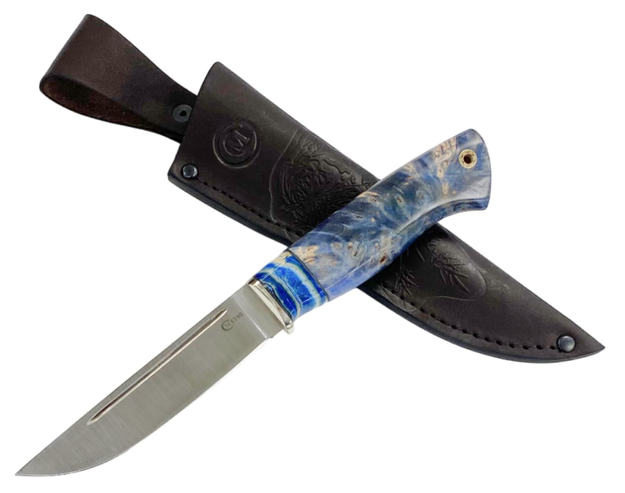 Нож Мастерская Семина Финский Пуукко, Bohler S390, зуб мамонта, кап.клена