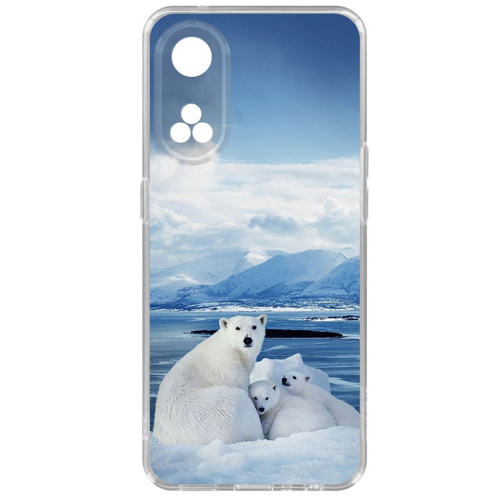 

Чехол-накладка Krutoff Clear Case Полярные медведи для Oppo Reno8T, Прозрачный