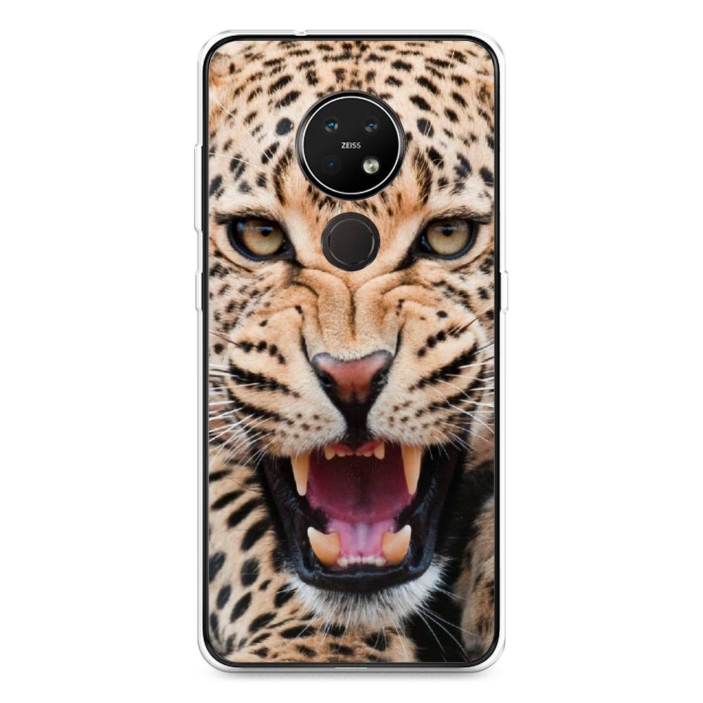 

Чехол на Nokia 7.2 "Леопард 3d", Бежевый;черный, 123150-6