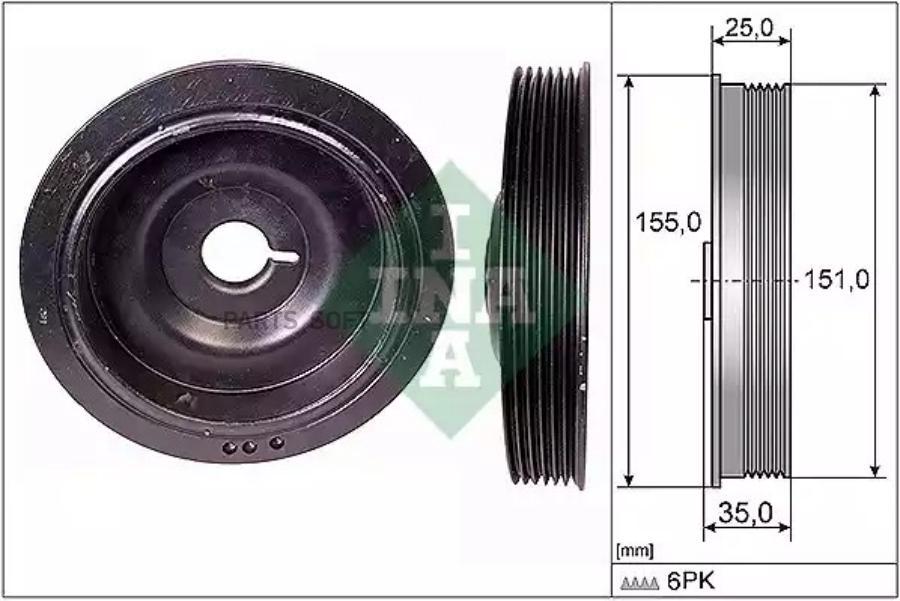 INA 544009010 Шкив коленвала 1шт