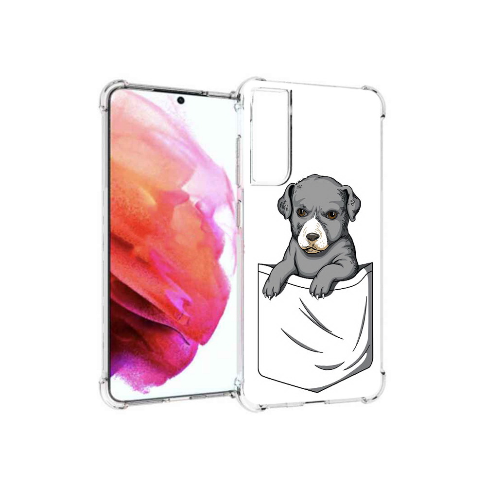 

Чехол MyPads Tocco для Samsung Galaxy S21 FE собачка в кармане, Прозрачный, Tocco