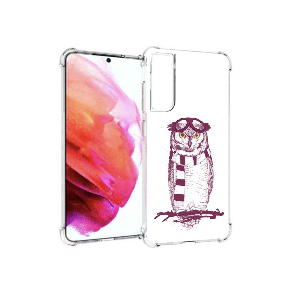 

Чехол MyPads Tocco для Samsung Galaxy S21 FE сова-летчик, Прозрачный, Tocco