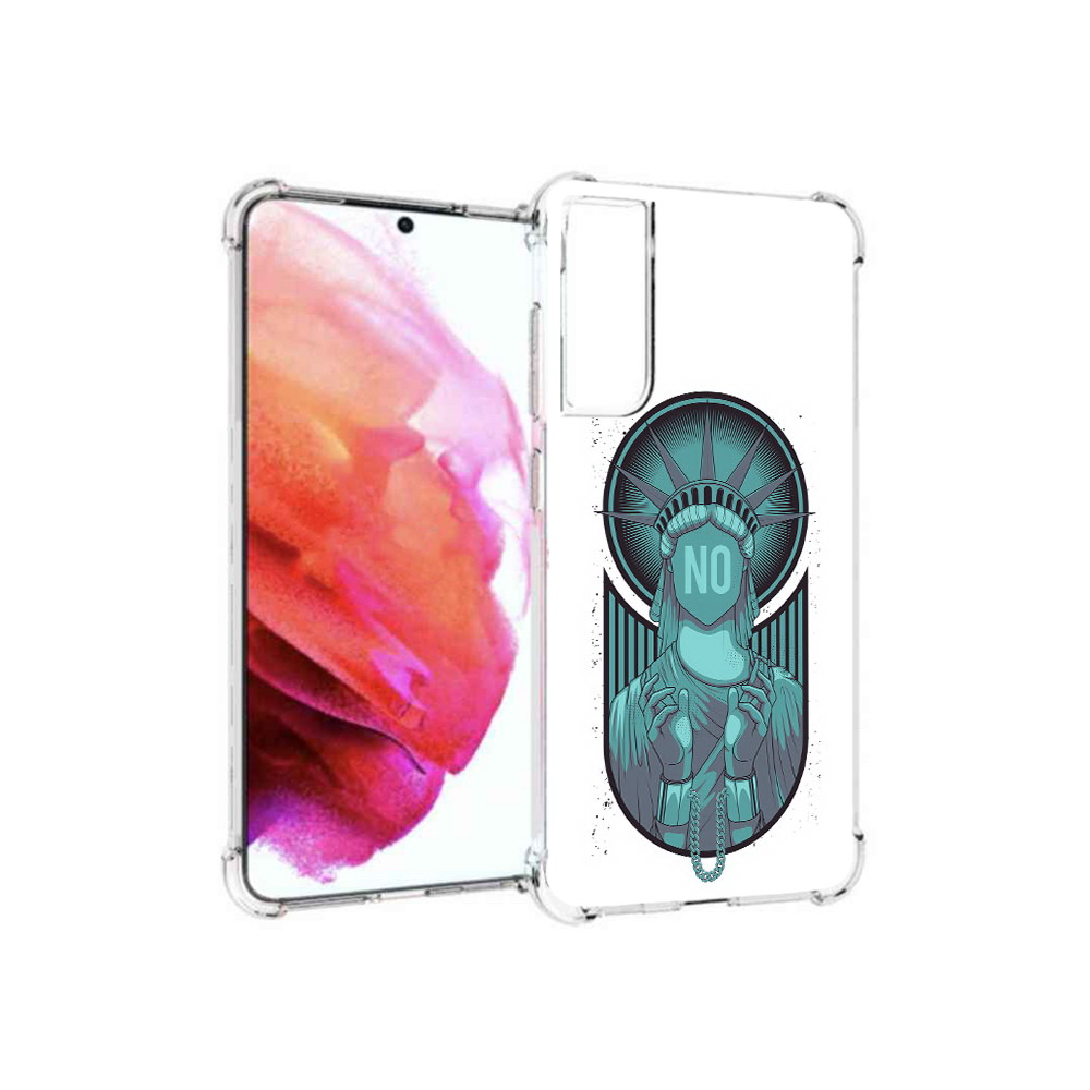 

Чехол MyPads Tocco для Samsung Galaxy S21 FE статуя свободы зеленый, Прозрачный, Tocco