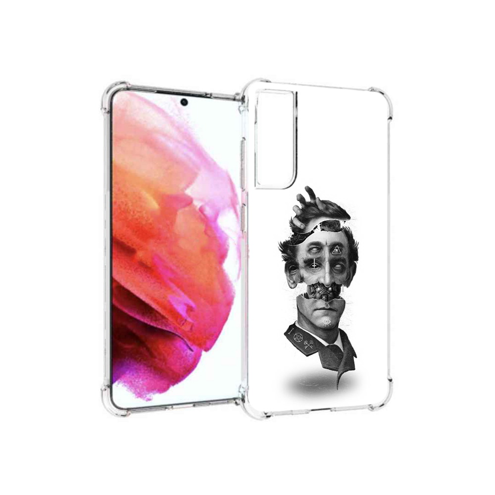 

Чехол MyPads Tocco для Samsung Galaxy S21 FE страшное лицо абстракция, Прозрачный, Tocco