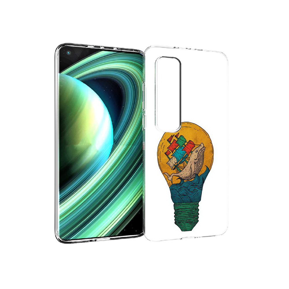 

Чехол MyPads Tocco для Xiaomi Mi 10 Ultra кит в лампочке с парусами (PT156404.264.387), Прозрачный, Tocco