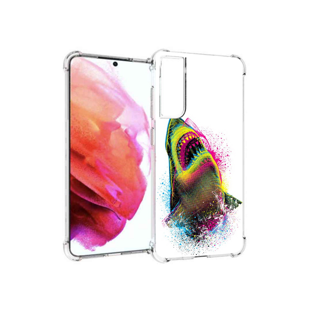 

Чехол MyPads Tocco для Samsung Galaxy S21 FE челюсти-2, Прозрачный, Tocco