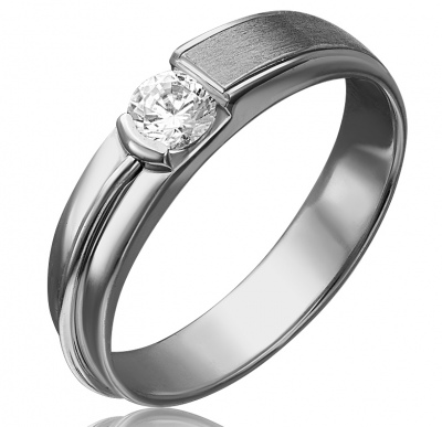 

Кольцо из белого золота с фианитом р. 19 PLATINA jewelry 01-5244-00-501-1120-38, 01-5244-00-501-1120-38